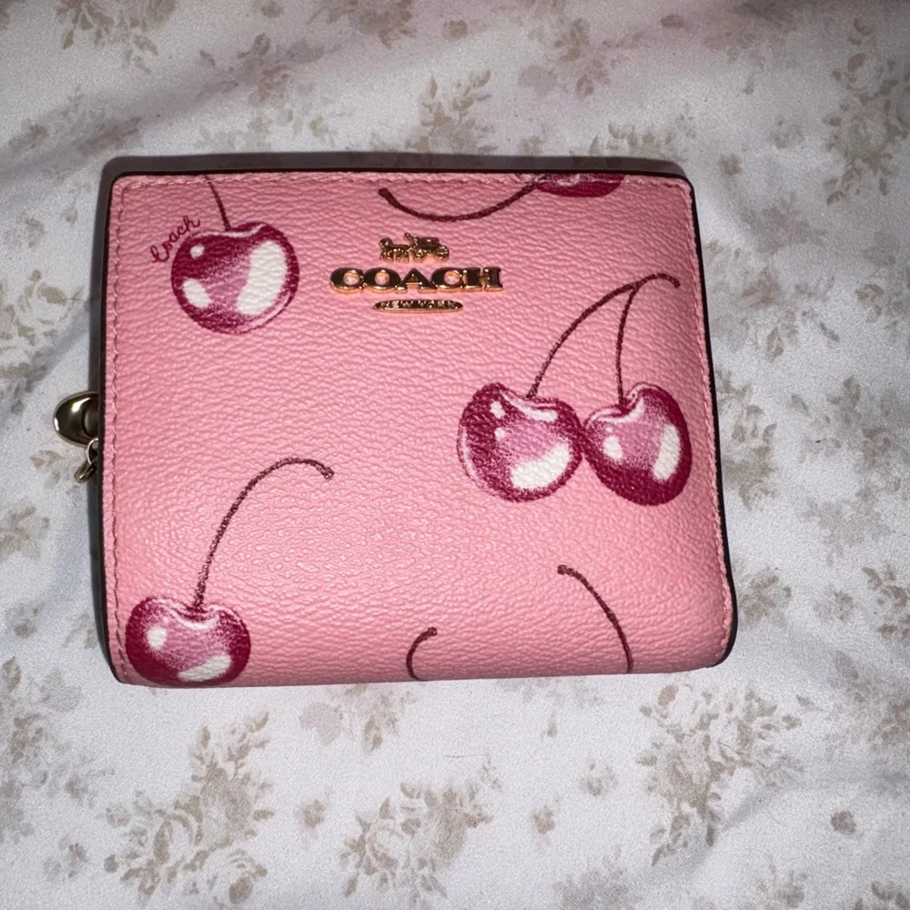 Coach Pink Cherry Pattern Wallet - Picture 1 of 2